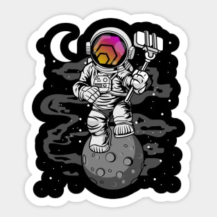 Astronaut Selfie HEX Coin To The Moon Crypto Token Cryptocurrency Wallet Birthday Gift For Men Women Kids Sticker